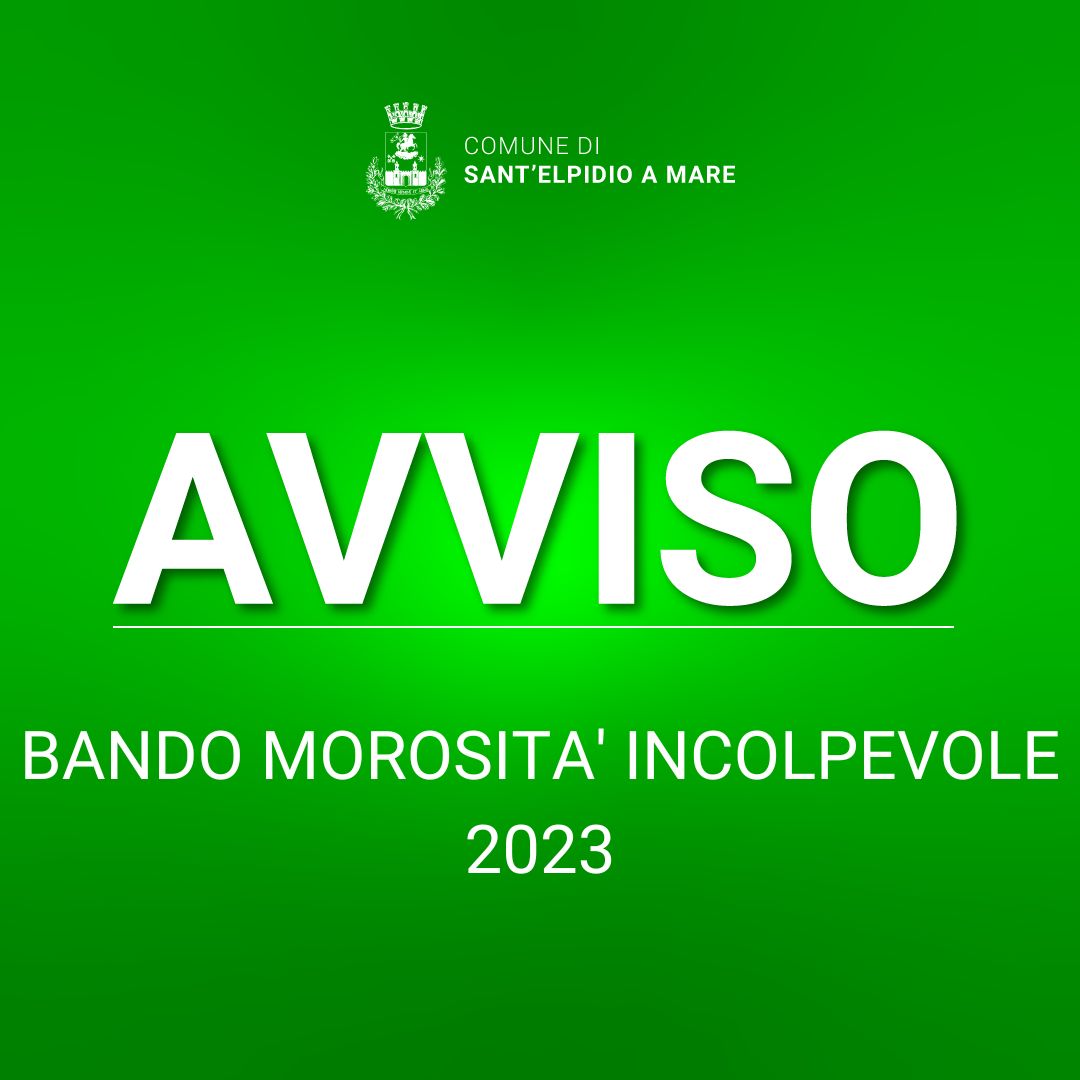 BANDO MOROSITA' INCOLPEVOLE 2023